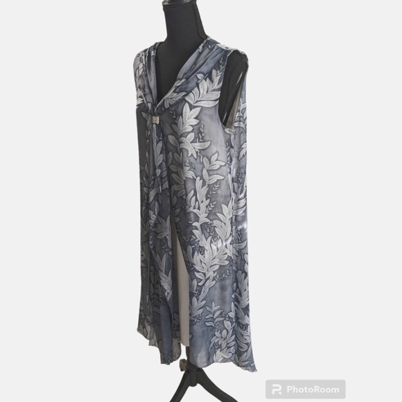 Micheal Tyler women's summer formal floral blue dress size m. High low style - Picture 1 of 7